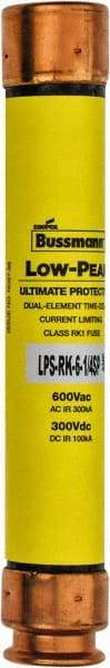 Cooper Bussmann - 300 VDC, 600 VAC, 6.25 Amp, Time Delay General Purpose Fuse - Fuse Holder Mount, 127mm OAL, 100 at DC, 300 at AC (RMS) kA Rating, 13/16" Diam - Strong Tooling