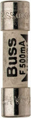 Cooper Bussmann - 250 VAC, 32 VDC, 0.5 Amp, Fast-Acting Miniature Ceramic Fuse - 20mm OAL, 5mm Diam - Strong Tooling