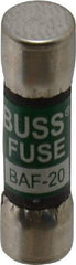 Cooper Bussmann - 250 VAC, 20 Amp, Fast-Acting General Purpose Fuse - Fuse Holder Mount, 1-1/2" OAL, 10 at 125 V kA Rating, 13/32" Diam - Strong Tooling