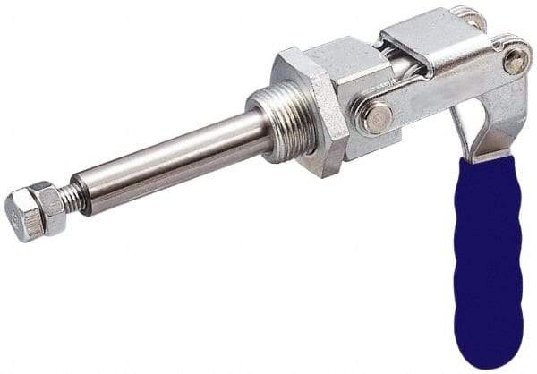 Gibraltar - 699.16 Lb Load Capacity, Mounting Plate Base, Stainless Steel, Standard Straight Line Action Clamp - 0.62" Plunger Diam, Straight Handle - Strong Tooling