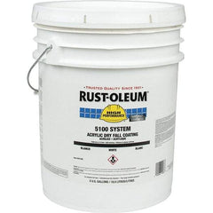 Rust-Oleum - 5 Gal White Flat Finish Industrial Enamel Paint - 210 to 260 Sq Ft per Gal, Interior/Exterior - Strong Tooling