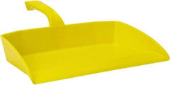 Vikan - 12-1/2" Wide Handheld Dustpan - Plastic Body, 4-1/2" Handle, Yellow - Strong Tooling