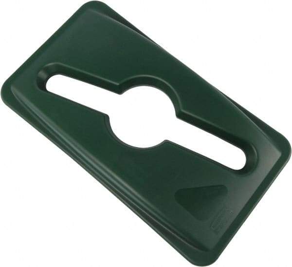 Rubbermaid - Rectangle Lid for Use with Rectangular Recycle Containers - Green, For Slim Jim Trash Cans - Strong Tooling