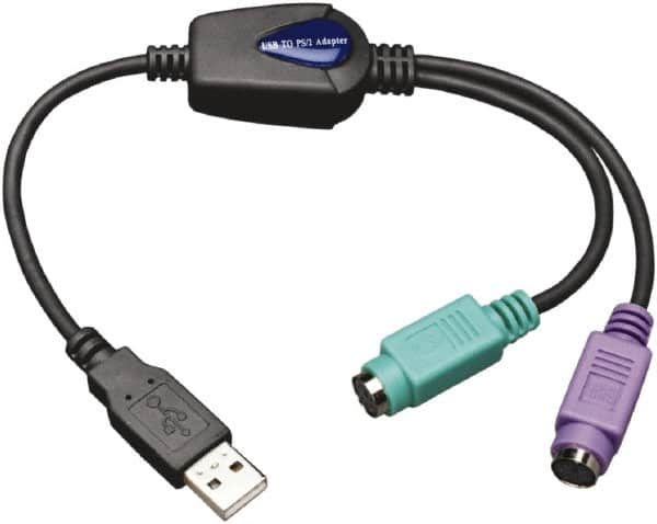 Tripp-Lite - Cable Adapter - USB to PS/2 Connector, Black, Use with Computers - Strong Tooling