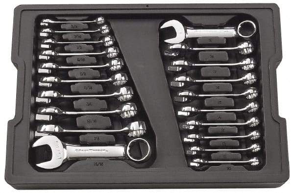 GearWrench - 20 Piece, 3/8" to 15/16" (10mm to 19mm), 12 Point Combination Wrench Set - Inch/Metric Measurement Standard, Full Polish Finish, Comes in Plastic Tray - Strong Tooling