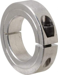 Climax Metal Products - 1-3/8" Bore, Aluminum, One Piece Clamping Shaft Collar - 2-1/4" Outside Diam, 9/16" Wide - Strong Tooling