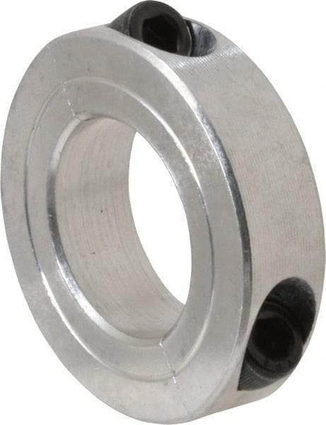 Climax Metal Products - 1-1/16" Bore, Aluminum, Two Piece Two Piece Split Shaft Collar - 1-7/8" Outside Diam, 1/2" Wide - Strong Tooling