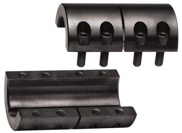 Climax Metal Products - 1-1/4" Inside x 2-1/16" Outside Diam, Two Piece Rigid Coupling with Keyway - 3-1/4" Long x 1/4" Keyway Width x 1/8" Keyway Depth - Strong Tooling