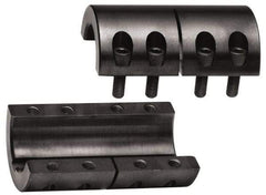 Climax Metal Products - 1/2" Inside x 1-1/8" Outside Diam, Two Piece Rigid Coupling with Keyway - 1-3/4" Long x 1/8" Keyway Width x 1/16" Keyway Depth - Strong Tooling