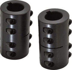 Climax Metal Products - 1" Inside x 1-3/4" Outside Diam, Two Piece Rigid Coupling with Keyway - 3" Long x 1/4" Keyway Width x 1/8" Keyway Depth - Strong Tooling