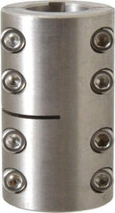 Climax Metal Products - 1" Inside x 1-3/4" Outside Diam, Two Piece Rigid Coupling with Keyway - 3" Long x 1/4" Keyway Width x 1/8" Keyway Depth - Strong Tooling