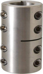 Climax Metal Products - 1-1/4" Inside x 2-1/16" Outside Diam, Two Piece Rigid Coupling with Keyway - 3-1/4" Long x 1/4" Keyway Width x 1/8" Keyway Depth - Strong Tooling