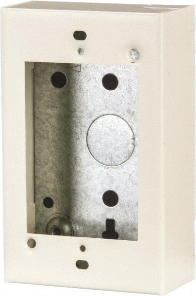 Wiremold - 1 Gang, (4) 1/2" Knockouts, Steel Rectangle Device Box - 4-5/8" Overall Height x 2-13/16" Overall Width x 1-3/8" Overall Depth - Strong Tooling