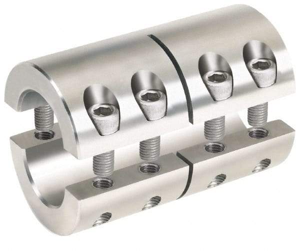 Climax Metal Products - 10mm Inside x 29mm Outside Diam, Metric Two-Piece Clamping Rigid Coupling - 45mm Long - Strong Tooling