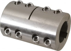 Climax Metal Products - 30mm Inside x 53mm Outside Diam, Metric Two Piece Clamping Rigid Coupling with Keyway - 83mm Long x 10mm Keyway Width x 3.3mm Keyway Depth - Strong Tooling