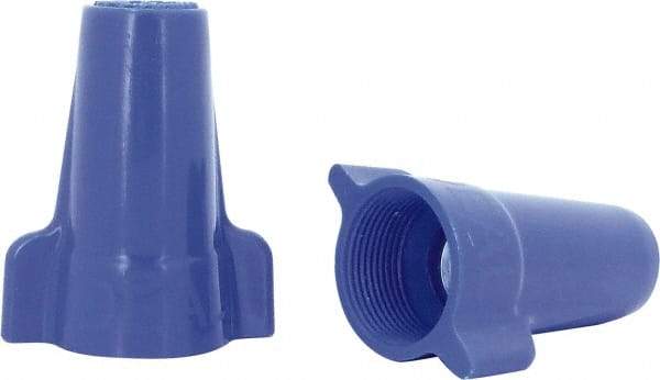 Ideal - 3, 12 to 1, 6 + 2, 8 AWG, 600 Volt, Flame Retardant, Wing Twist on Wire Connector - Blue, 221°F - Strong Tooling