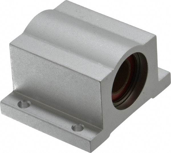 Pacific Bearing - 1/2" ID, 2" OAW x 1.688" OAL x 1-5/8" OAH Pillow Block - 975 Lb Static Cap, 1.688" Btw Mnt Hole Ctrs, 0.687" Base-to-Ctr Ht, Aluminum - Strong Tooling