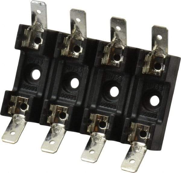 Cooper Bussmann - 4 Pole, 300 VAC/VDC, 30 Amp, Bolt-in Fuse Block - 1/4 Inch Diameter x 1-1/4 Inch Fuse Length, 2 Inch Long x 2-3/8 Inch Wide x 14.3mm High Block, 266°F - Strong Tooling