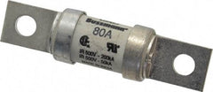 Cooper Bussmann - 500 VAC/VDC, 80 Amp, Fast-Acting Semiconductor/High Speed Fuse - Bolt-on Mount, 3-5/8" OAL, 200 (RMS Symmetrical), 50 at DC kA Rating, 0.947" Diam - Strong Tooling