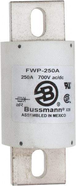 Cooper Bussmann - 700 VAC/VDC, 250 Amp, Fast-Acting Semiconductor/High Speed Fuse - Stud Mount Mount, 5-3/32" OAL, 200 (RMS), 50 at DC kA Rating, 2" Diam - Strong Tooling