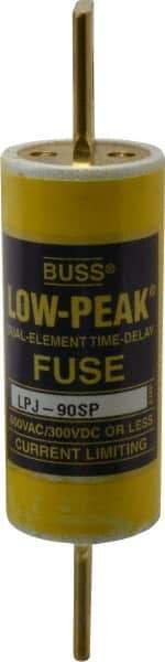 Cooper Bussmann - 300 VDC, 600 VAC, 90 Amp, Time Delay General Purpose Fuse - Bolt-on Mount, 4-5/8" OAL, 100 at DC, 300 at AC (RMS) kA Rating, 1-1/8" Diam - Strong Tooling