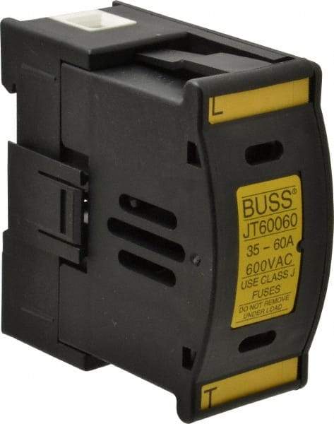 Cooper Bussmann - 1 Pole, 600 VAC/VDC, 60 Amp, DIN Rail Mount Fuse Holder - Compatible with J Class, 1.52 Inch Wide Fuse - Strong Tooling