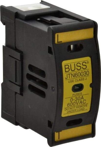 Cooper Bussmann - 1 Pole, 600 VAC/VDC, 30 Amp, DIN Rail Mount Fuse Holder - Compatible with J Class, 1.23 Inch Wide Fuse - Strong Tooling