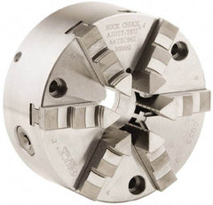 Buck Chuck Company - 6 Jaws, 10" Diam, Self Centering Manual Lathe Chuck - Front Mount, Adjustable, 2,600 Max RPM, 3.23" Through Hole Diam, Forged Steel - Strong Tooling