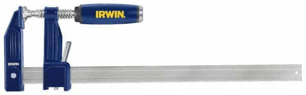 Irwin - 18" Capacity, 3-1/8" Throat Depth Bar Clamp - 1,000 Lb Clamping Pressure, 18" OAL - Strong Tooling