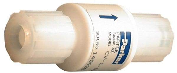 Parker - 1/2" PTFE Check Valve - Inline, PARGRIP x PARGRIP, 120 WOG - Strong Tooling