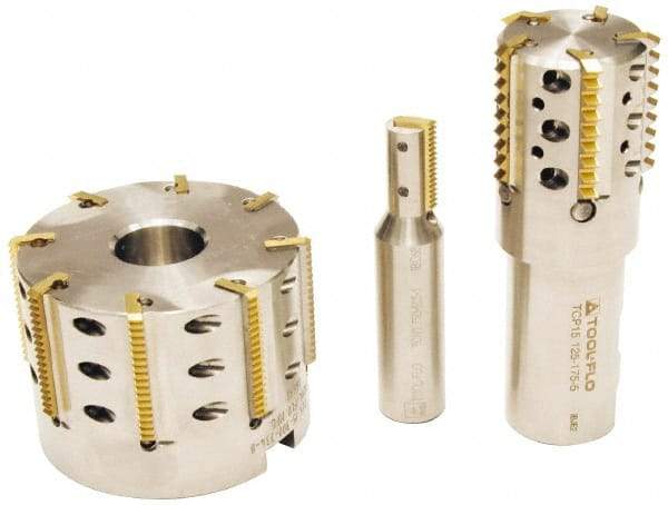 Tool-Flo - 5/8" Cut Diam, 1" Max Depth of Cut, 3/4" Shank Diam, Internal/External Indexable Thread Mill - Insert Style TI 1P-UN/ISO, 1 Insert, Toolholder Style TCN, 3-1/2" OAL - Strong Tooling