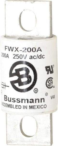 Cooper Bussmann - 250 VAC/VDC, 200 Amp, Fast-Acting Semiconductor/High Speed Fuse - Stud Mount Mount, 3-1/8" OAL, 200 (RMS), 50 at DC kA Rating, 1-7/32" Diam - Strong Tooling