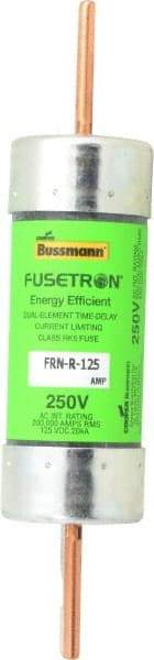 Cooper Bussmann - 125 VDC, 250 VAC, 125 Amp, Time Delay General Purpose Fuse - Bolt-on Mount, 7-1/8" OAL, 20 at DC, 200 (RMS) kA Rating, 1-9/16" Diam - Strong Tooling