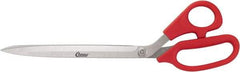 Clauss - 8" LOC, 11-1/2" OAL Stainless Steel Blunt Point Trimmers - Serrated, Plastic Handle, For Paper, Fabric - Strong Tooling