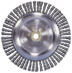 Weiler - 10" OD, 1-1/4" Arbor Hole, Knotted Steel Wheel Brush - 3/4" Face Width, 1-3/4" Trim Length, 0.014" Filament Diam, 4,500 RPM - Strong Tooling