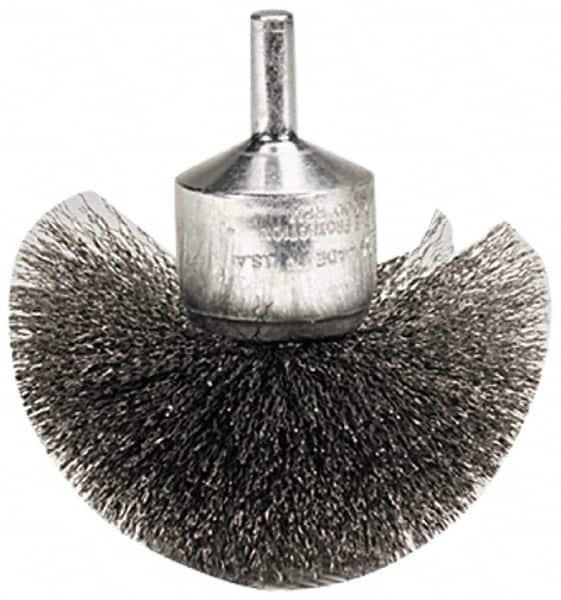 Weiler - 2-3/4" Brush Diam, Crimped, Flared End Brush - 1/4" Diam Shank, 16,000 Max RPM - Strong Tooling