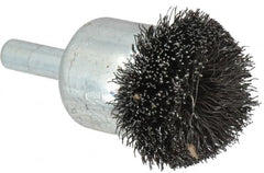 Weiler - 1-1/4" Brush Diam, Crimped, Flared End Brush - 1/4" Diam Shank, 20,000 Max RPM - Strong Tooling