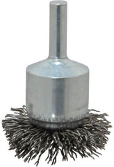 Weiler - 1-1/2" Brush Diam, Crimped, Flared End Brush - 1/4" Diam Shank, 20,000 Max RPM - Strong Tooling