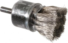 Weiler - 1-1/8" Brush Diam, Knotted, End Brush - 1/4" Diam Shank, 20,000 Max RPM - Strong Tooling