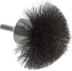 Weiler - 3" Brush Diam, Crimped, Flared End Brush - 1/4" Diam Shank, 16,000 Max RPM - Strong Tooling