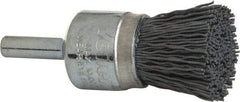 Weiler - 320 Grit, 3/4" Brush Diam, Crimped, End Brush - Extra Fine Grade, 1/4" Diam Shank, 10,000 Max RPM - Strong Tooling