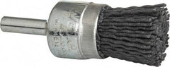 Weiler - 120 Grit, 3/4" Brush Diam, Crimped, End Brush - Fine Grade, 1/4" Diam Shank, 10,000 Max RPM - Strong Tooling