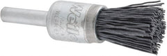 Weiler - 320 Grit, 1/2" Brush Diam, Crimped, End Brush - Extra Fine Grade, 1/4" Diam Shank, 10,000 Max RPM - Strong Tooling