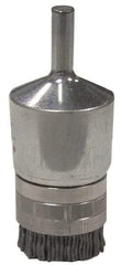 Weiler - 180 Grit, 3/4" Brush Diam, Crimped, End Brush - Very Fine Grade, 1/4" Diam Shank, 10,000 Max RPM - Strong Tooling