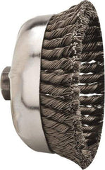 Weiler - 6" Diam, 5/8-11 Threaded Arbor, Steel Fill Cup Brush - 0.035 Wire Diam, 1-3/8" Trim Length, 6,600 Max RPM - Strong Tooling