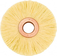 Weiler - 2-1/2" OD, 1/2" Arbor Hole, Natural Fiber Wheel Brush - 1/2" Face Width, 3/4" Trim Length, 20,000 RPM - Strong Tooling