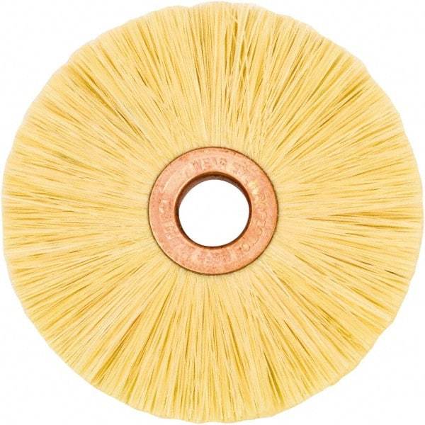 Weiler - 3" OD, 1/2" Arbor Hole, Natural Fiber Wheel Brush - 1/2" Face Width, 1" Trim Length, 20,000 RPM - Strong Tooling