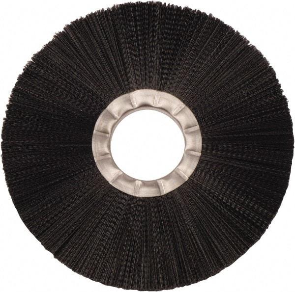 Weiler - 8" OD, 2" Arbor Hole, Nylon Wheel Brush - 3/4" Face Width, 2-1/2" Trim Length, 0.02" Filament Diam, 5,000 RPM - Strong Tooling