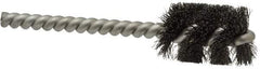 Weiler - 3/4" Diam Helical Steel Tube Brush - 0.006" Filament Diam, 1" Brush Length, 3-1/2" OAL, 7/32" Diam Stainless Steel Shank - Strong Tooling