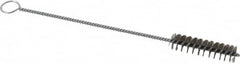 Weiler - 2" Long x 1/2" Diam Steel Hand Tube Brush - Single Spiral, 8" OAL, 0.004" Wire Diam, 1/8" Shank Diam - Strong Tooling